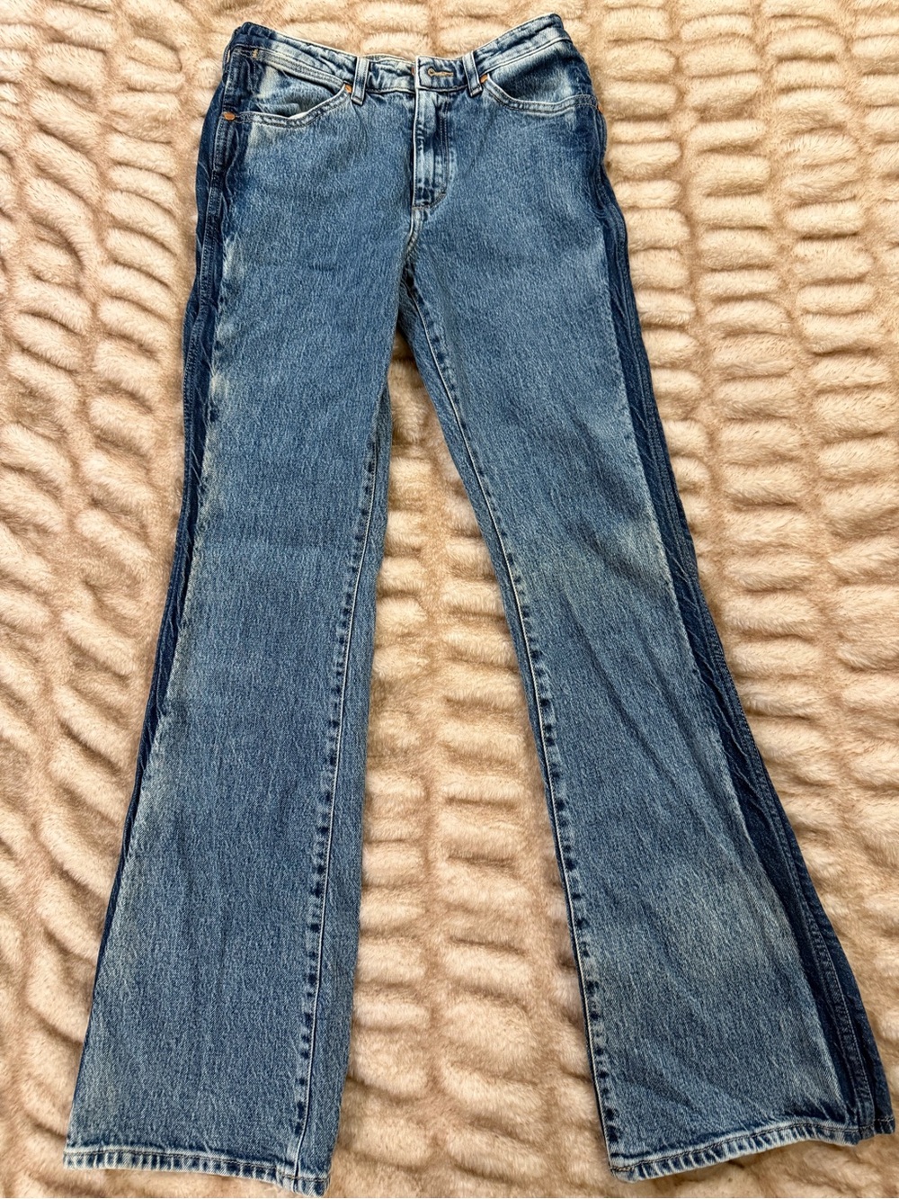 Wrangler Two-Tone Blue Flare Jeans